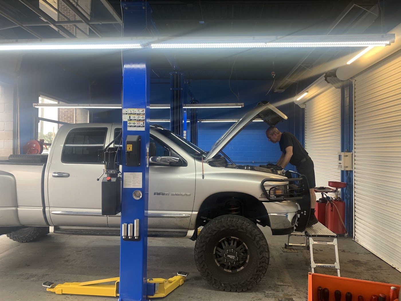 Truck in the service bay